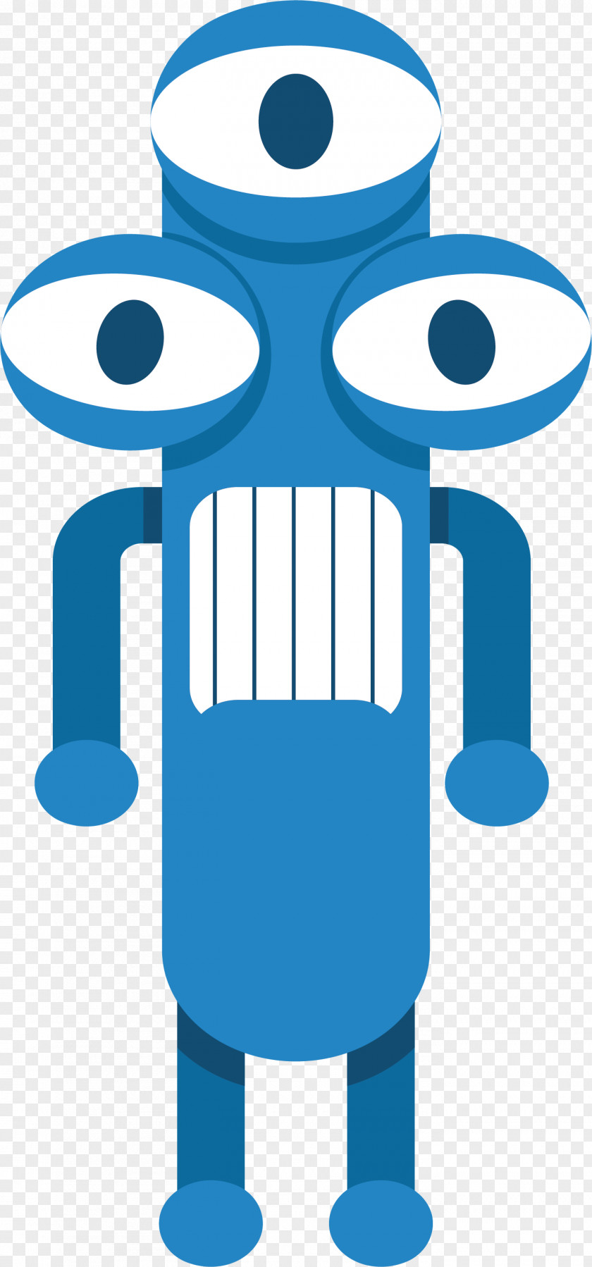 The Three Eyed Monster In Blue Clip Art PNG