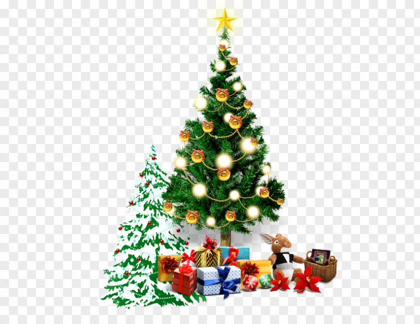 Christmas Tree Santa Claus Eve Gift PNG