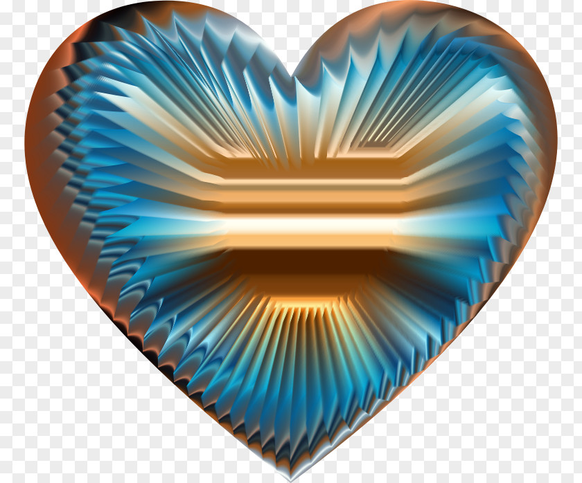 Heart Refraction Gold Iridescence Metal PNG