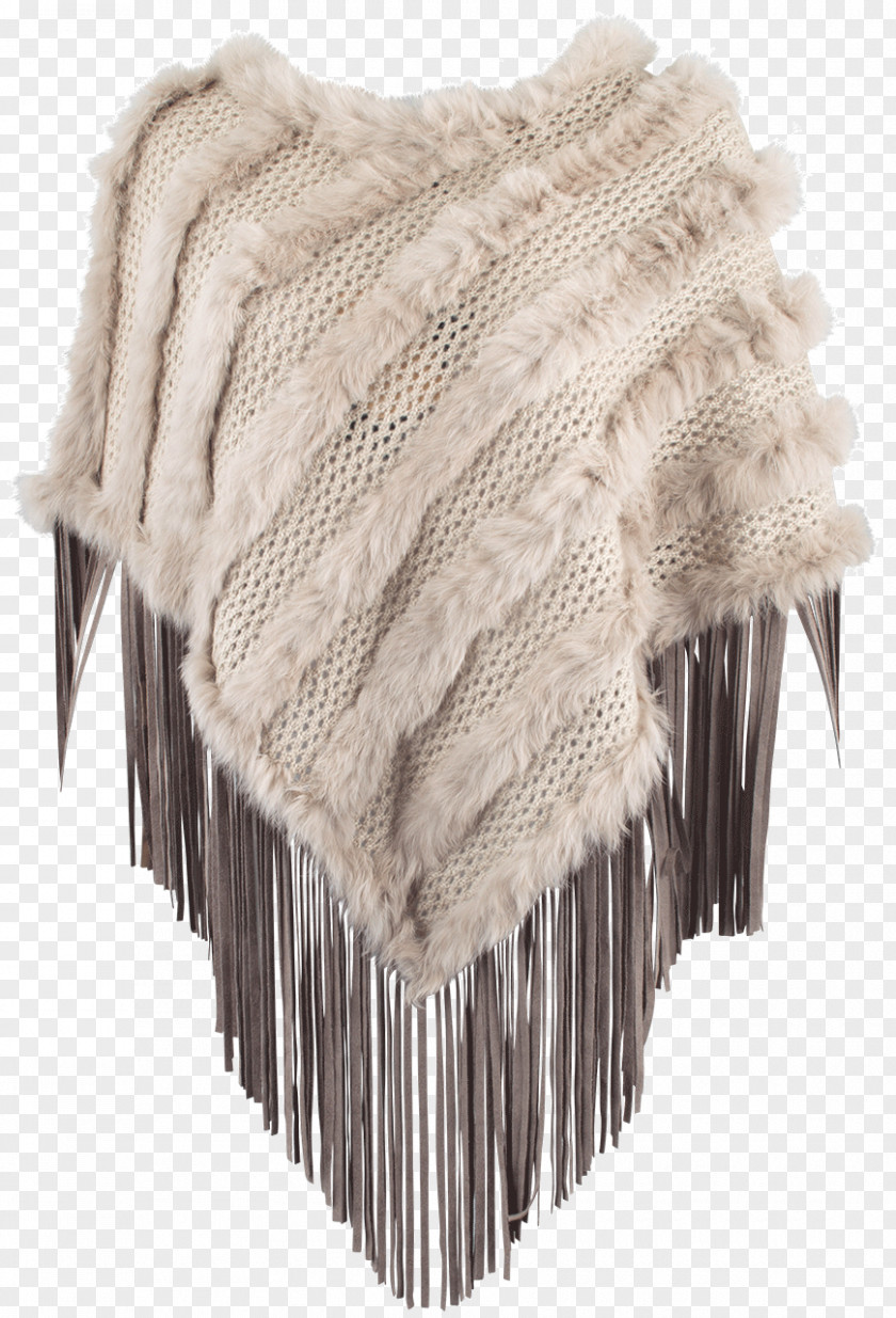 Pinto Ranch Wool Poncho Fur Beige PNG