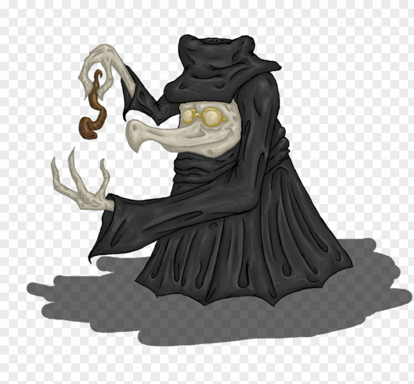 Plague Doctor Costume Design Cartoon Figurine PNG