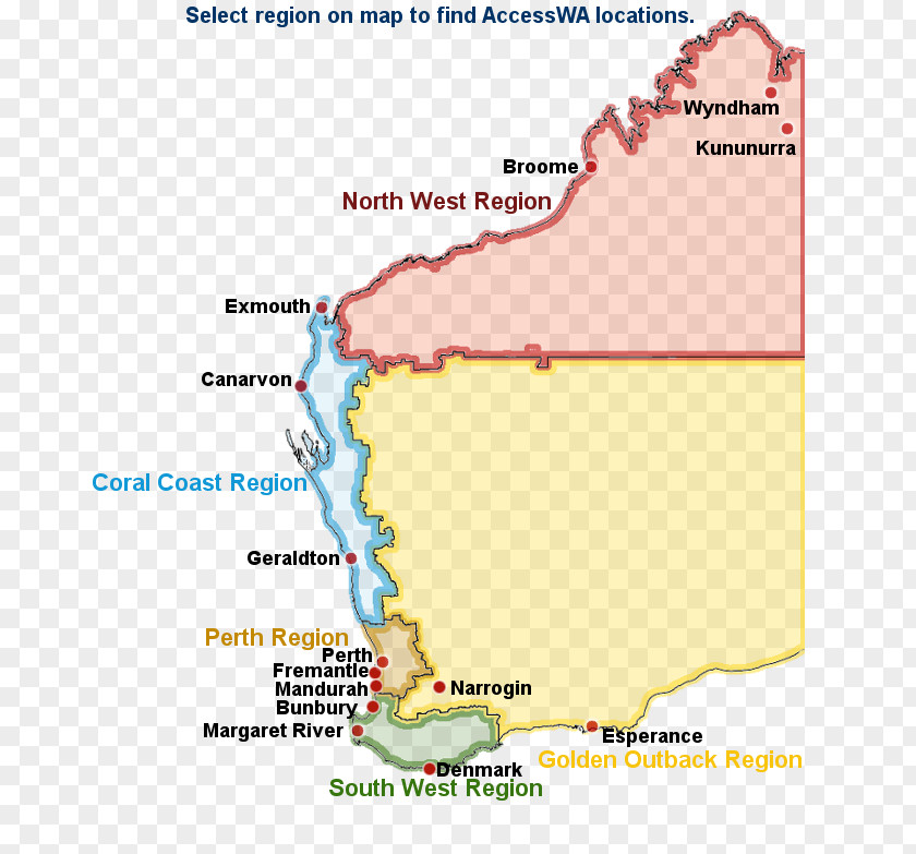 Map Perth Mandurah The Pinnacles South Australia Coral Coast, Western PNG