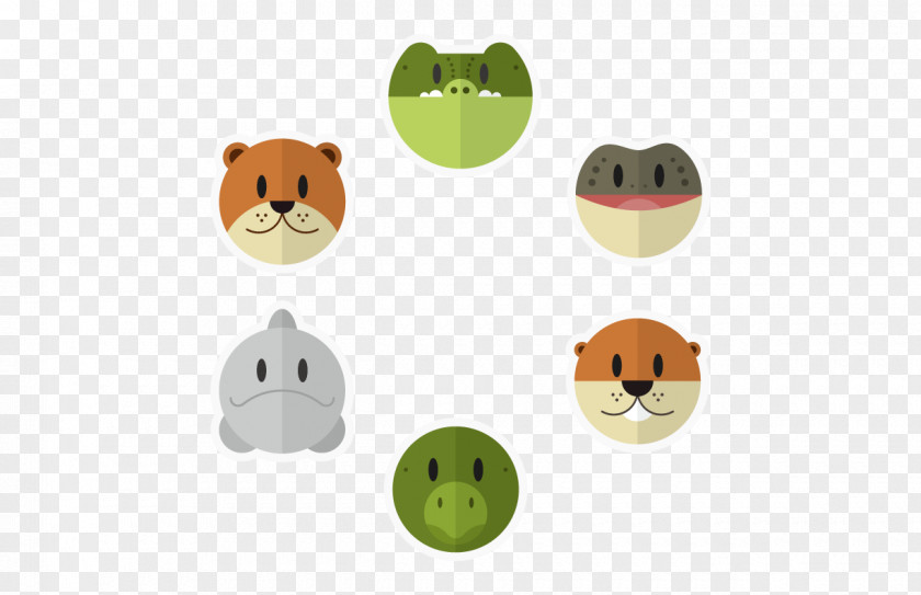 Vector Cute Animal Heads Turtle Illustration PNG