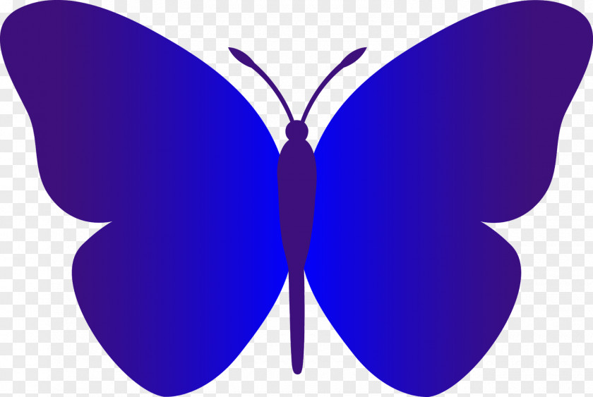 Blue Butterfly Silhouette Stencil Clip Art PNG