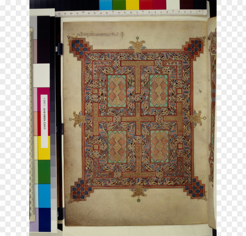 Curing Barn Lindisfarne Gospels Khan Academy Illuminated Manuscript Insular Art Carpet Page PNG