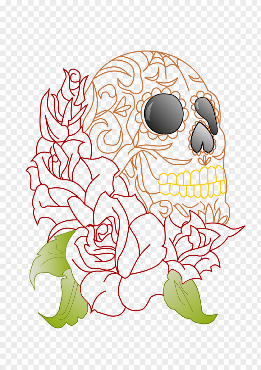 Mexican Roses Cliparts Calavera Rose Skull Clip Art PNG