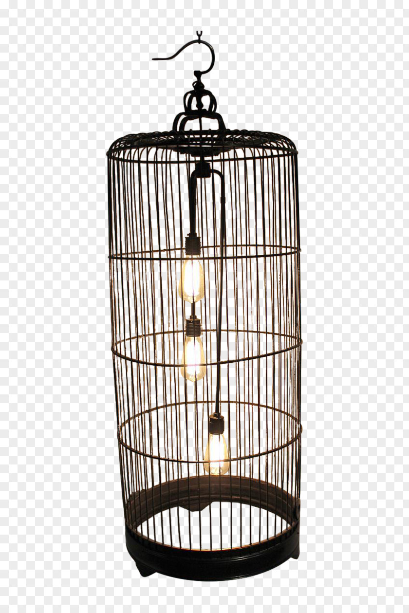 Bamboo Bird Cage Product Design Light Fixture Ceiling PNG