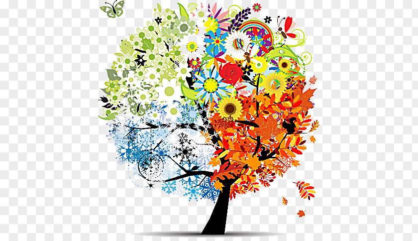 Four Seasons Tree PNG seasons tree clipart PNG