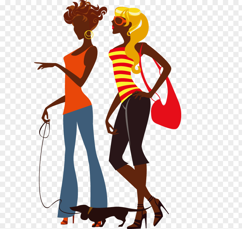 Ms. Flat Silhouette Cartoon Female Fashion PNG