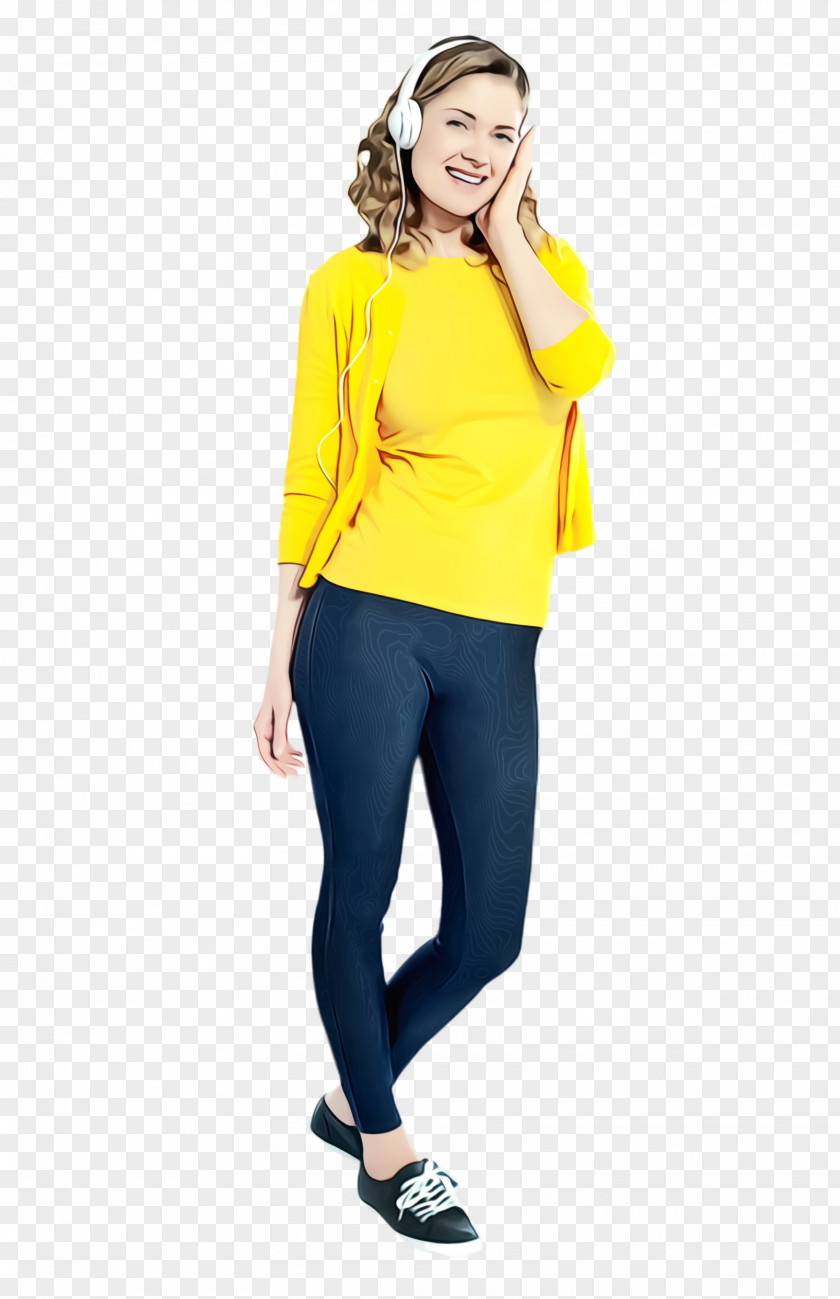 Waist Joint Clothing Yellow Shoulder Standing Sleeve PNG