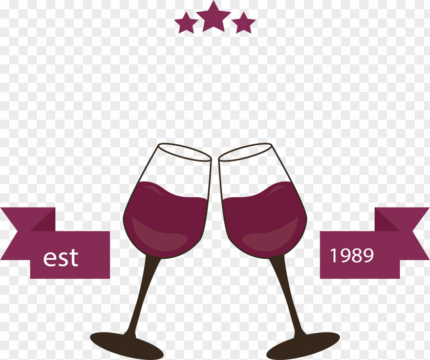 Cheers Red Wine Label Glass PNG