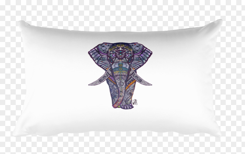 Elephant Motif Throw Pillows Cushion Textile Purple PNG