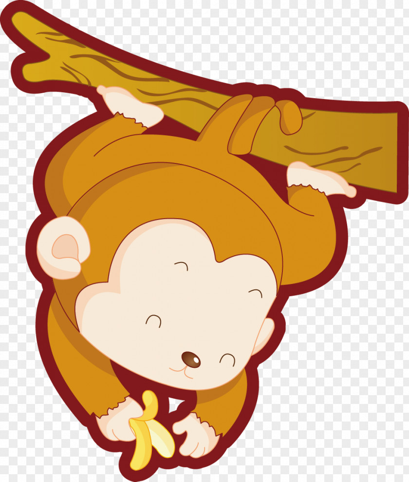 Monkey Vector Cartoon Illustration PNG