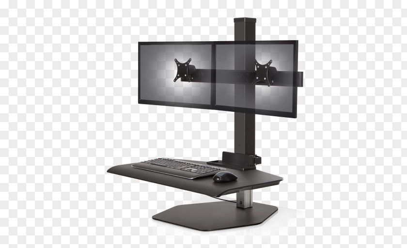 Laptop Sit-stand Desk Standing Multi-monitor PNG