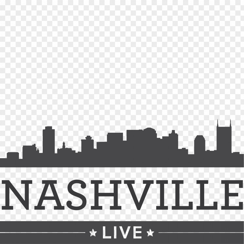 Nashville Skyline Stencil Logo PNG