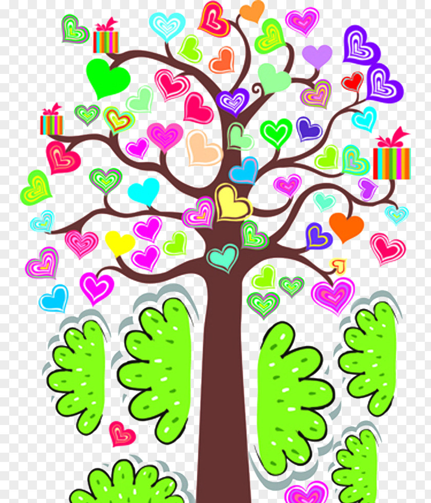 Creative Children Painting Wishing Tree Clip Art PNG