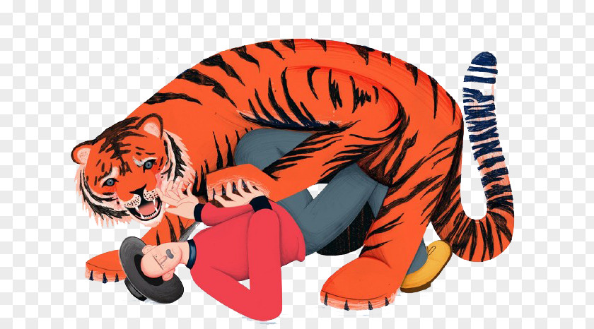 Cartoon Man-eating Tiger Tipus Illustration PNG