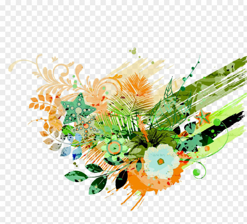 Cool Flowers Background Floral Design PNG