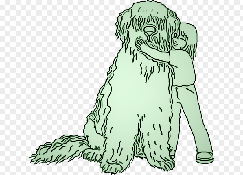 Sporting Group Cartoon Dog Green Line Art Puppy Breed PNG