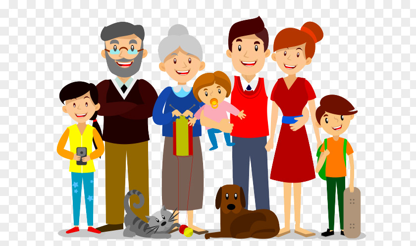 Cartoon Family Extended Father Tree PNG
