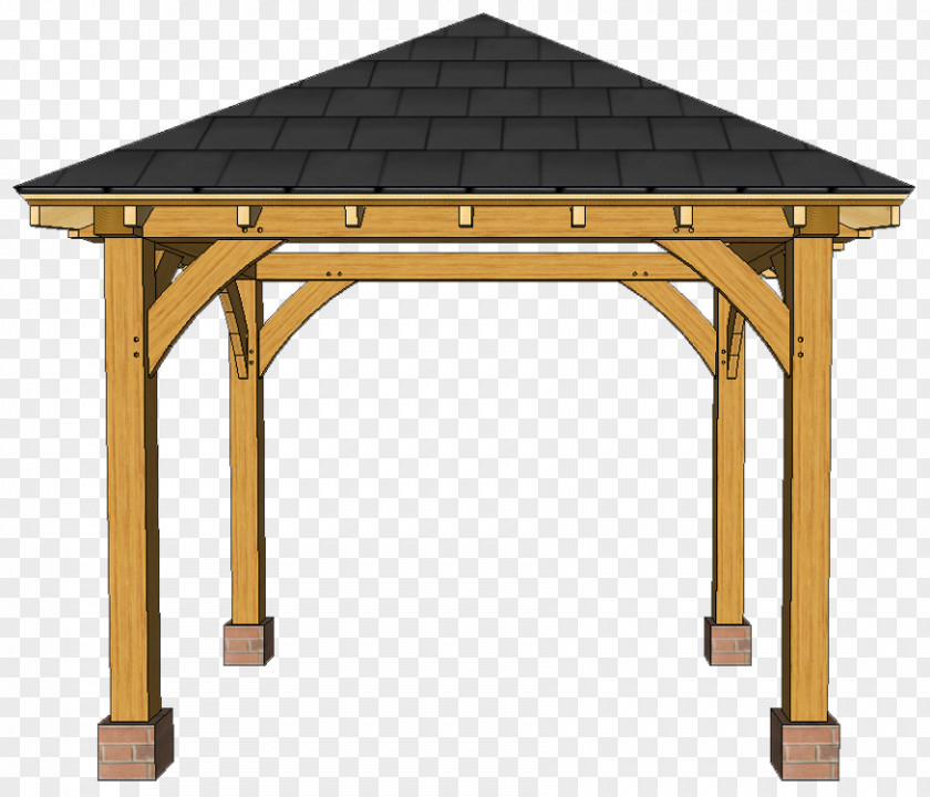 Gazebo Table Pergola Porch Hip Roof PNG