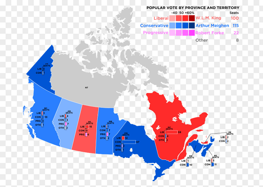 Map RR Donnelly Vector Canadian Federal Election, 1958 2011 PNG
