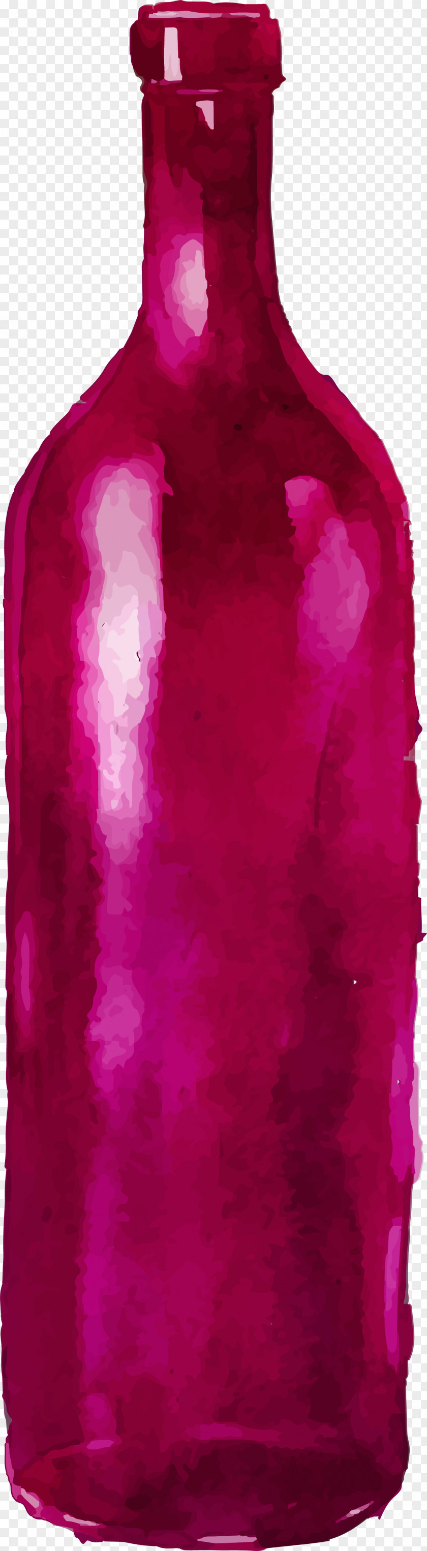 Hand Painted Red Wine Bottle Watercolor Painting PNG