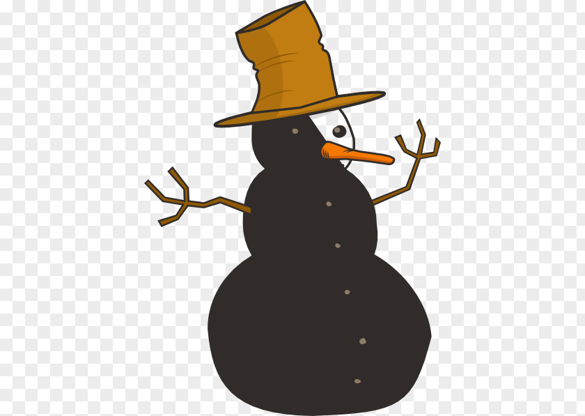 Large Snowman Outline Clip Art Christmas Image PNG