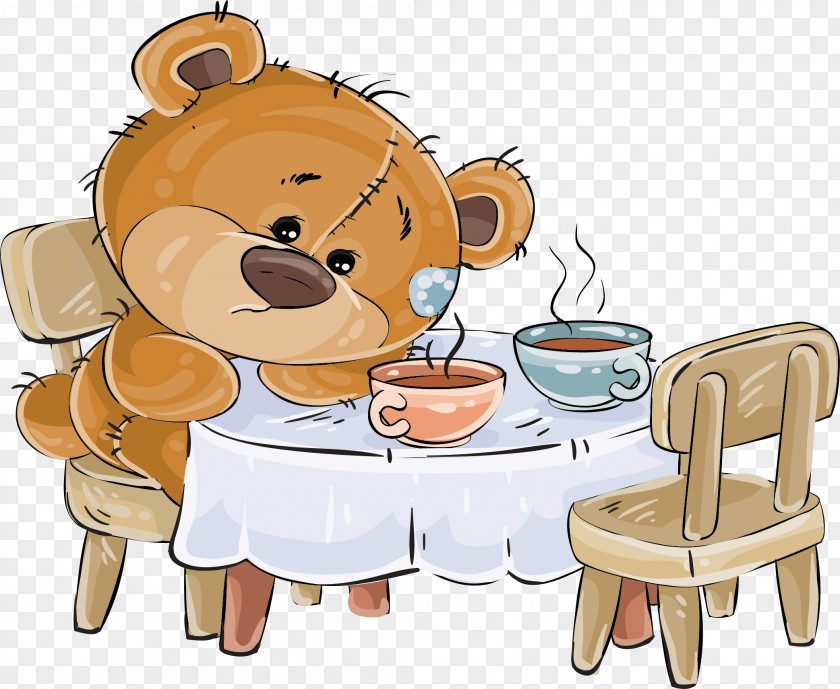 The Lonely Bear At Table Stock Photography Illustration Royalty-free Clip Art PNG