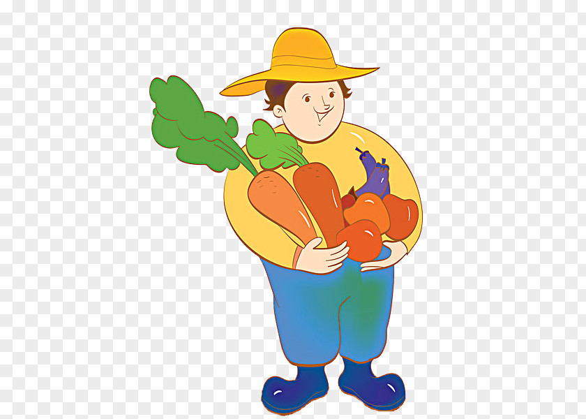 The Man With Vegetables Carrot Vegetable Farmer PNG