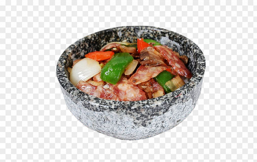 Bacon Claypot Korean Cuisine Chinese Sausage Congee Dish PNG