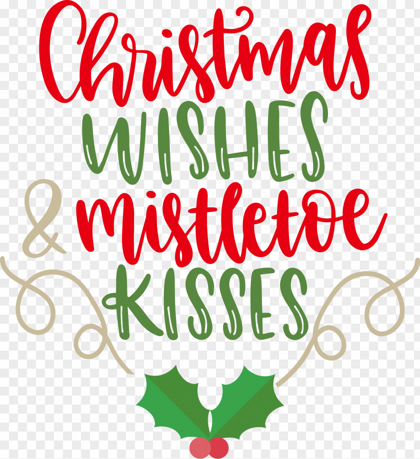 Christmas Wishes Mistletoe Kisses PNG