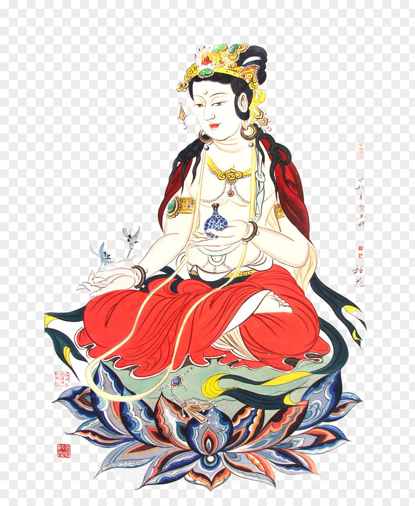 Guanyin Bodhisattva Amitu0101bha U015au012bla PNG u015au012bla, Handheld nectar bottle Goddess of Mercy portrait clipart PNG