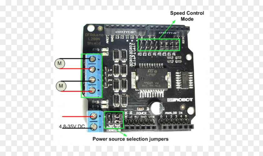 Shield Arduino Electric Motor DC Controller H Bridge PNG