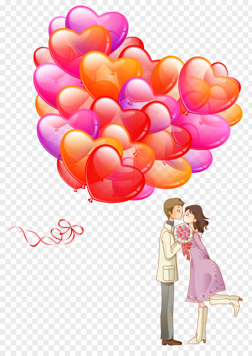 Valentine's Love Balloon Valentines Day White Romance Qixi Festival Poster PNG