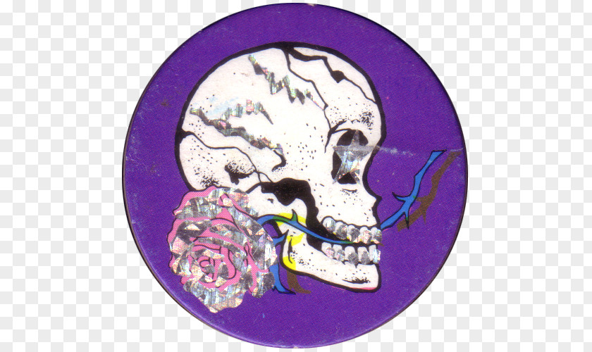 Skull Rose Snake Tooth Blue Purple PNG