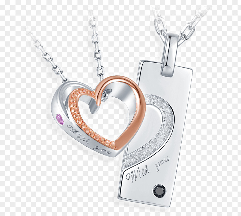 Couple Ring Locket Necklace Silver Body Jewellery PNG