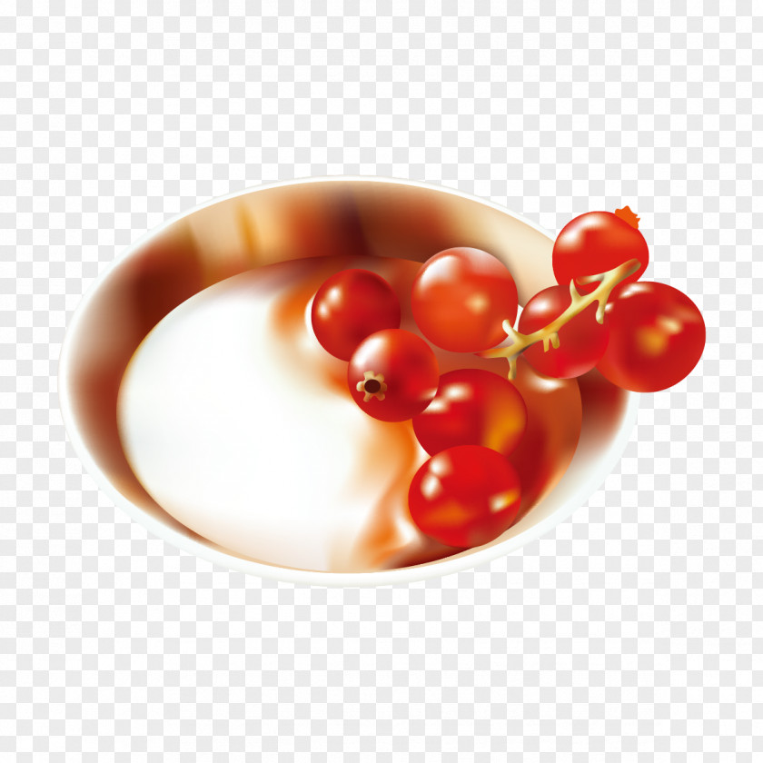 Vector Red Berries And Plates Fruit Euclidean Vegetable PNG