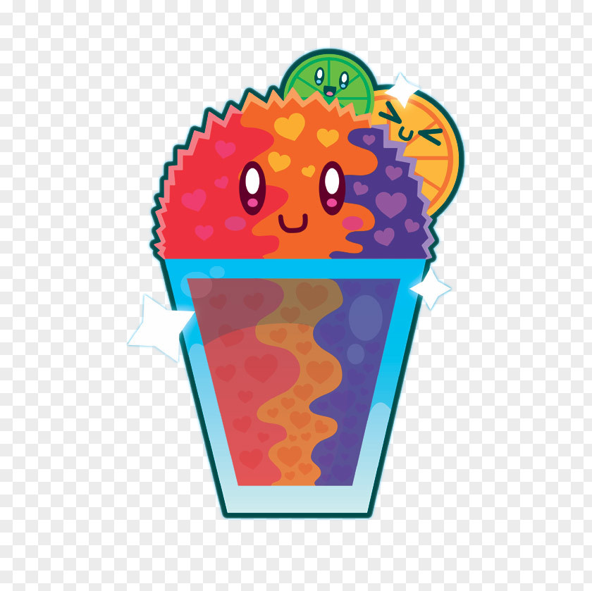 Cute Tricolor Ice Cartoon Sticker Baobing Clip Art PNG