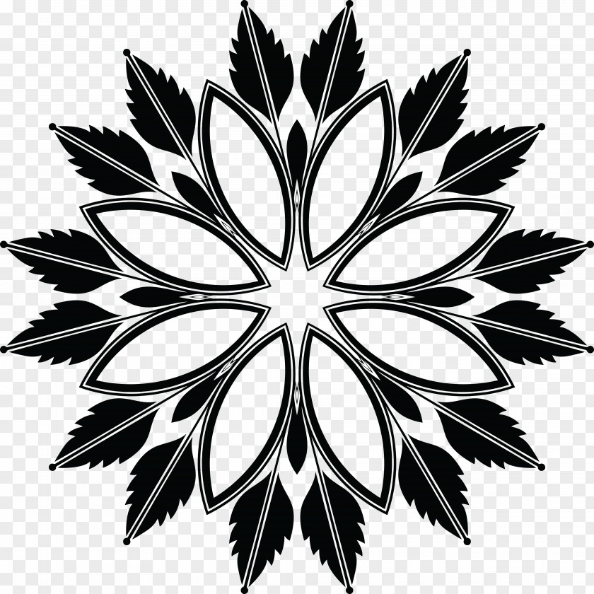 Floralelement Black And White Floral Design Clip Art PNG