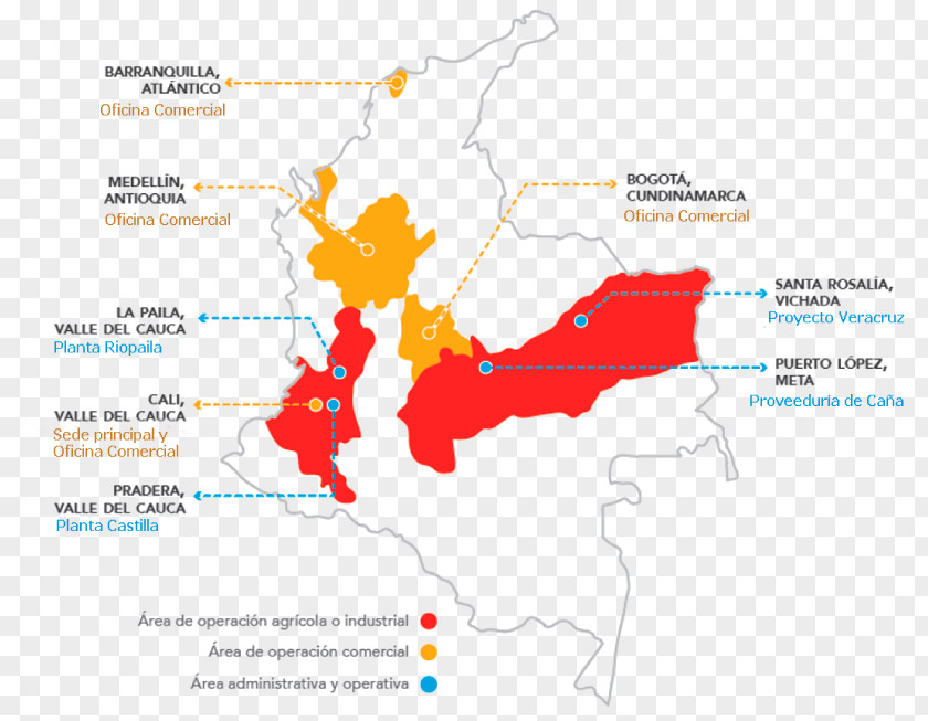 Map Santa Rosalia Riopaila Castilla, Offices Cali Cauca Department Departments Of Colombia La Paila PNG