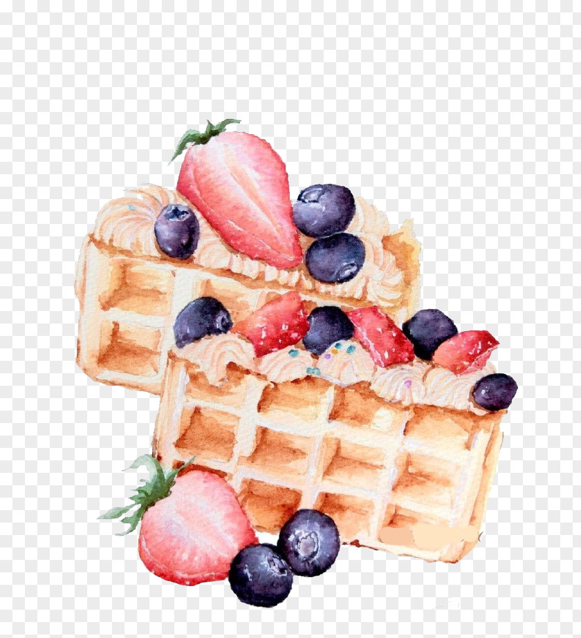 Strawberry Waffles Ice Cream Belgian Waffle Dessert PNG