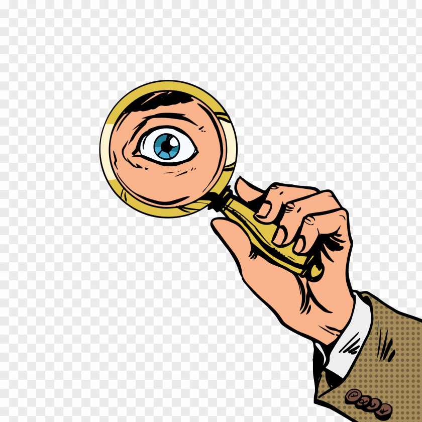 Magnifying Glass And Eyes Human Eye Illustration PNG