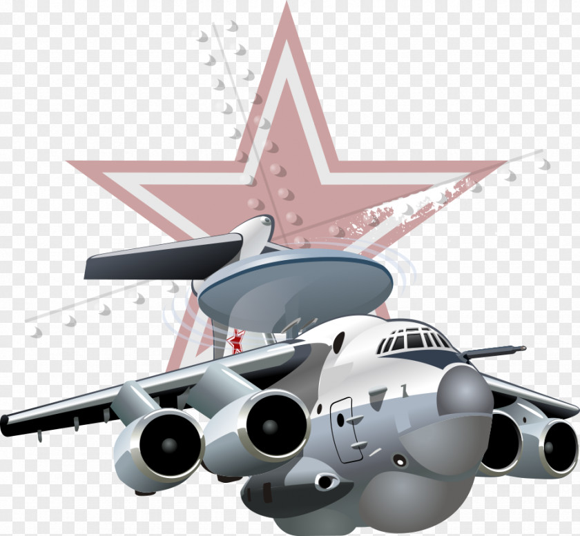 Vector Military Fighter And Five-pointed Star Airplane Aircraft Cartoon PNG