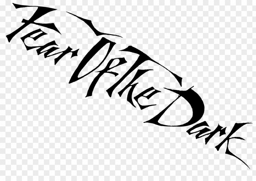 Metal Font Line Art Fear Of The Dark PNG