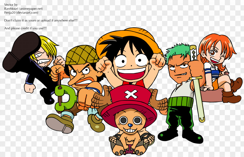 One Piece Monkey D. Luffy Animated Cartoon Sticker PNG