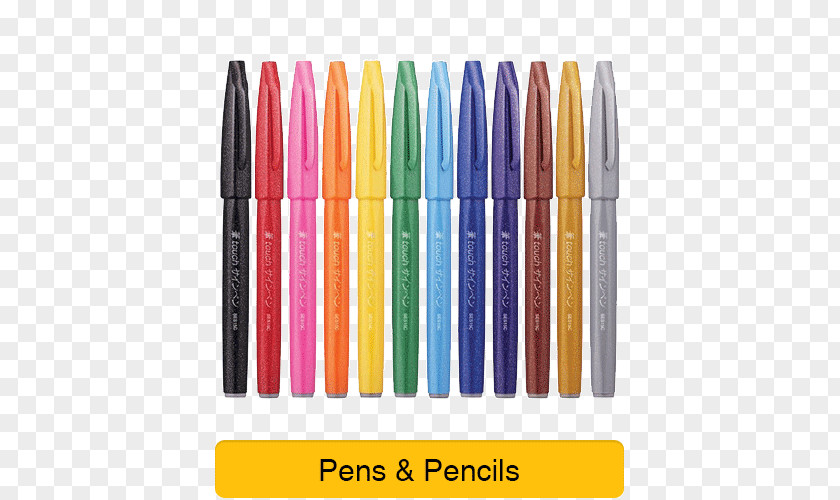 Pen Ballpoint Pentel Fude Touch Brush Sign Fudepen Arts Pocket PNG