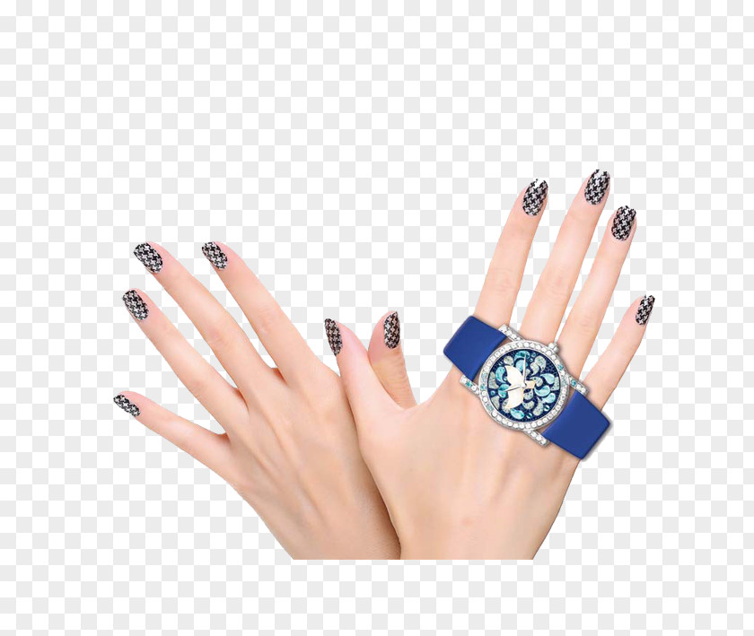 Fashion Nail Watch Collocation Art Manicure Artificial Nails PNG