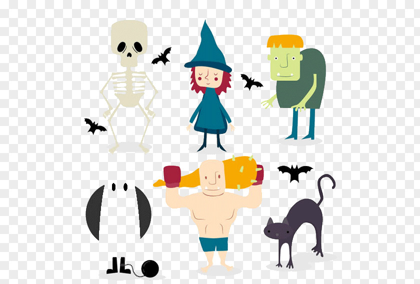 Halloween Figures Trick-or-treating Clip Art PNG