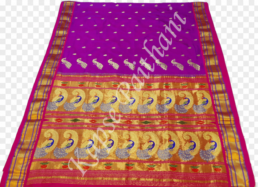 Handloom Kapse Paithani Silk Sari PNG